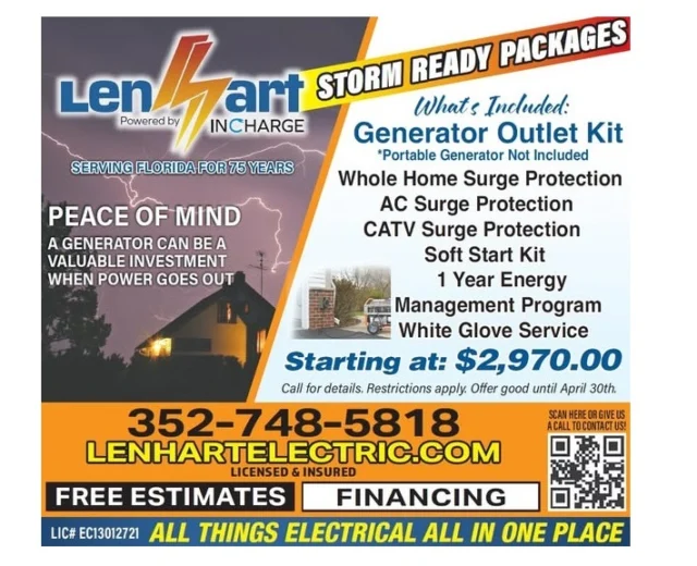 Florida Storm Ready Packages - Portable Generator Kits, Surge Protection, Energy Management - Lenhart Electric